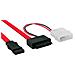 cavo slimline sata 13pin (7+6) femmina + 2pin maschio 5,25" (alim.) a sata 7pin l-form, 0,4m + 0,15m - Foto miniatura 1
