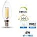 Lampadine Led E14 4w Dimmerabile Filamento Candela Oliva Vt-1986d 4365 - Foto miniatura 1