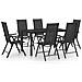 Set Mobili da Pranzo da Giardino 7 pz in Alluminio Nero - Foto miniatura 1