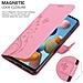 Custodia Compatibile Con Samsung Galaxy A21s In Rosa Fiore - Coperchio Protettivo In Design Floreale Con Chiusura Magnetica, Funzione Stand E Slot Per Carte - Foto miniatura 5