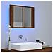 Mobile Specchio Led Rovere Marrone 60x12x45cm Legno Multistrato - Foto miniatura 3