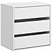 Cassettiera Vinson. Comò Per Camera Da Letto Con 3 Cassetti, 60x40 h60 Cm, Bianco - Foto miniatura 2