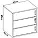 Cassettiera Vinson. Comò Per Camera Da Letto Con 3 Cassetti, 60x40 h60 Cm, Bianco - Foto miniatura 3