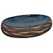 Lavabo Da Appoggio Marrone E Blu Ovale 59x40x15 Cm Ceramica - Foto miniatura 2