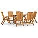 Set Da Pranzo Da Giardino 7 Pz In Legno Massello Di Teak - Foto miniatura 2