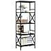 Libreria A 5 Ripiani Nera 59x35x171 Cm In Legno Multistrato - Foto miniatura 3