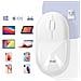 Mouse Ottico Senza Fili Bluetooth O Wi-fi 2,4 Ghz Led Rgb Dongle Usb, Bianco - Foto miniatura 5