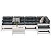Set Salotto Giardino 7pz con Cuscini Bianco Legno Massello Pino - Foto miniatura 4