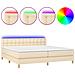 Letto a Molle Materasso e LED bianco 200x200cm in Tessuto - Foto miniatura 1