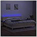 Letto a Molle Materasso e LED bianco 200x200cm in Tessuto - Foto miniatura 4