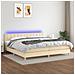 Letto a Molle Materasso e LED bianco 200x200cm in Tessuto - Foto miniatura 8