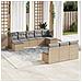 Lusso Casadino -  Set Divano Da Giardino 10 Pz Con Cuscini Beige In Polyrattan - Foto miniatura 3