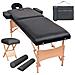 Lusso Casadino -  Set Lettino Massaggio Pieghevole 2 Zone 10 Cm E Sgabello Nero - Foto miniatura 2