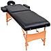 Lusso Casadino -  Set Lettino Massaggio Pieghevole 2 Zone 10 Cm E Sgabello Nero - Foto miniatura 1