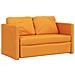 Divano Letto da Terra 2 in 1 Giallo Scuro 112x174x55 cm Tessuto - Foto miniatura 4