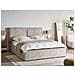 Letto Contenitore Velluto Elasticizzato Moissac 160 X 200 Cm Nero /bianco - Foto miniatura 1
