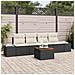Set di Divani da Giardino a 5 Pezzi con Cuscini Nero Polyrattan Acacia - Foto miniatura 2