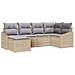 Set divani da giardino in 6 pezzi con cuscini beige polirattan - Foto miniatura 1