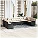 Set Divano da Giardino  da 10 Pezzi con Cuscini in Polyrattan Nero, Divano da Giardino  per 2 Persone con Spazio di Stoccaggio e Cuscini in Polyrattan Nero - Foto miniatura 2