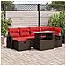 Set Divani da Giardino con Cuscini 7pz Nero Polyrattan Acacia - Foto miniatura 2