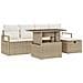Set Divano da Giardino con cuscino 6 pcs Beige Poly Rattan - Foto miniatura 1