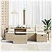 Set Divano da Giardino con cuscino 6 pcs Beige Poly Rattan - Foto miniatura 3