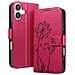 Custodia A Portafoglio Per Iphone 17 Design Premium Fiori Farfalla, Rosso - Foto miniatura 1
