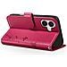 Custodia A Portafoglio Per Iphone 17 Design Premium Fiori Farfalla, Rosso - Foto miniatura 3