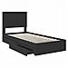 Letto con Contenitore Nero 75 x 190 cm Legno multistrato - Foto miniatura 5