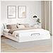 Struttura Letto Pouf senza Materasso 200x200 cm Similpelle - Foto miniatura 3