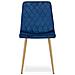 Sedia TURIN - Velluto blu navy con gambe color legno x 3 - Foto miniatura 3