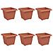 Vaso quadrato per fiori 6 pcs Rosso Mattone 20 x 20 x 16 cm - Foto miniatura 1