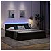 Letto con contenitore e LED con led Nero 160 x 200 cm Velluto - Foto miniatura 5