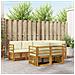 Set divani 7 pcs Naturale e Crema Legno di Acacia Massello - Foto miniatura 2