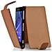 Custodia Compatibile Con Sony Xperia Z2 In Marrone Cioccolata - Coperchio Protettivo In Design Flip Realizzato In Similpelle Testurizzata - Foto miniatura 4