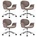 Sedie Da Pranzo Girevoli 4 Pz Grigio Talpa In Tessuto - Foto miniatura 2