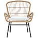 Set Da Balcone In Rattan Marrone Chiaro 2 Sedie Con Cuscini Grigio Chiaro Labico - Foto miniatura 2