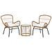Set Da Balcone In Rattan Marrone Chiaro 2 Sedie Con Cuscini Grigio Chiaro Labico - Foto miniatura 1