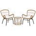 Set Da Balcone In Rattan Marrone Chiaro 2 Sedie Con Cuscini Grigio Chiaro Labico - Foto miniatura 14
