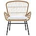 Set Da Balcone In Rattan Marrone Chiaro 2 Sedie Con Cuscini Grigio Chiaro Labico - Foto miniatura 7
