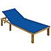 Lettino da Giardino con Cuscino Blu Royal Legno Pino Impregnato - Foto miniatura 1