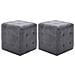 Pouf 2 pz Grigio 30x30x30 cm in Similpelle Scamosciata - Foto miniatura 1