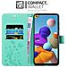 Cadorabo Custodia Compatibile Con Samsung Galaxy A21s In Turchese Fiore - Coperchio Protettivo In Design Floreale Con Chiusura Magnetica, Funzione Stand E Slot Per Carte - Foto miniatura 3