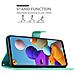Cadorabo Custodia Compatibile Con Samsung Galaxy A21s In Turchese Fiore - Coperchio Protettivo In Design Floreale Con Chiusura Magnetica, Funzione Stand E Slot Per Carte - Foto miniatura 4