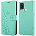 Cadorabo Custodia Compatibile Con Samsung Galaxy A21s In Turchese Fiore - Coperchio Protettivo In Design Floreale Con Chiusura Magnetica, Funzione Stand E Slot Per Carte - Foto miniatura 8