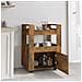 Carrello Da Cucina Rovere Fumo 60x45x80 Cm Legno Multistrato - Foto miniatura 3