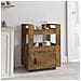 Carrello Da Cucina Rovere Fumo 60x45x80 Cm Legno Multistrato - Foto miniatura 1