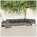 Set Divani da Giardino 7 pz con Cuscini in Polyrattan Grigio - Foto miniatura 1