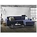 Divano Letto Adela, Divano Ad Angolo, 100% Made In Italy, Sofà Con Apertura Girevole, Penisola Contenitore Destra, Con Braccioli Standard, Cm 280x95h90, Blu - Foto miniatura 1