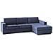 Divano Letto Adela, Divano Ad Angolo, 100% Made In Italy, Sofà Con Apertura Girevole, Penisola Contenitore Destra, Con Braccioli Standard, Cm 280x95h90, Blu - Foto miniatura 2